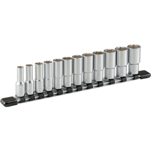 オレンジ色読みもの トラスコ中山 ＴＯＮＥ ディープソケットセット（６角・保持者付） １２ｐｃｓ 差込角９．５粍 HSL312                        8100