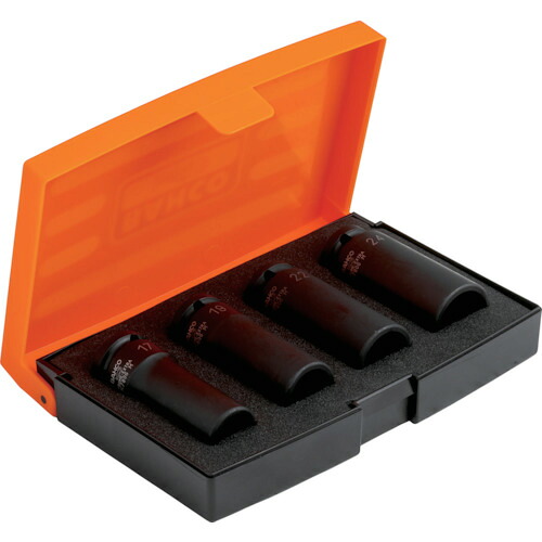 オレンジ色読みもの トラスコ中山 ＢＡＨＣＯ １／２” ディープインパクトソケットセット４ＰＣＳ（１７／１９／２２／２４粍） K7806MS4                      8513