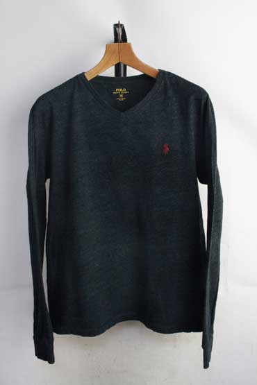 ダブルアールエル RRL ブラック ヘンリーネック 長袖カットソー RRL ダブルアールエル ヘンリーネック ワッフル サーマル 長袖