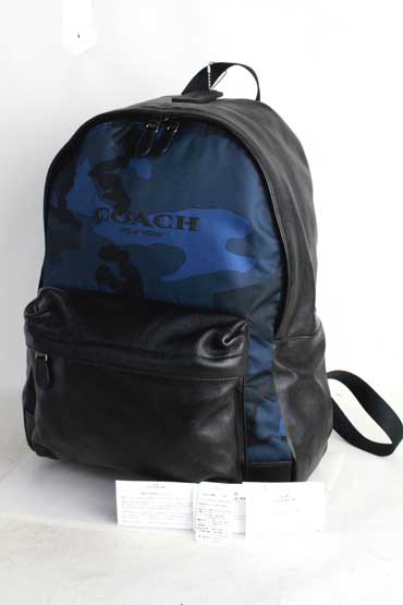 コーチ リュック【中古】【メンズ】COACH バックパック チャールズ 鞄 バック 本革 オールド OLD おしゃれ【古着】【レディース】通勤 通学 デイバック ビジネス 会社 アメカジ 男性 女性 黒 カモフラージュ 迷彩 PC パソコン｜古着屋creepdive