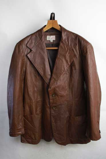 ヴィンテージ デザイン レザージャケット　牛革　70s 80s 楽天市場】レザーテーラードジャケット 1970年代 vintage（男性