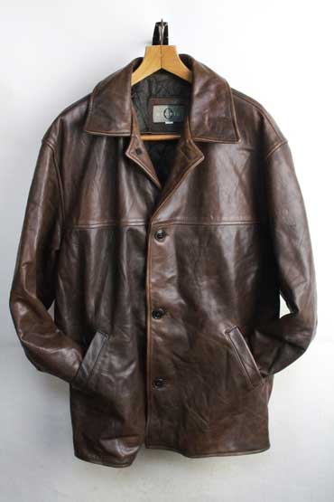 レザージャケット【中古】【メンズ】カナダ製 良革質 orvieto レザー ハーフコート【M】（【XXL】相当）本革 革ジャン 皮ジャン ライダース 【レディース】【古着】【ヴィンテージ】 【ビンテージ】vintage アメカジ バイク バイカー 90's 90s 90年代 オーバーサイズ｜古着屋creepdive