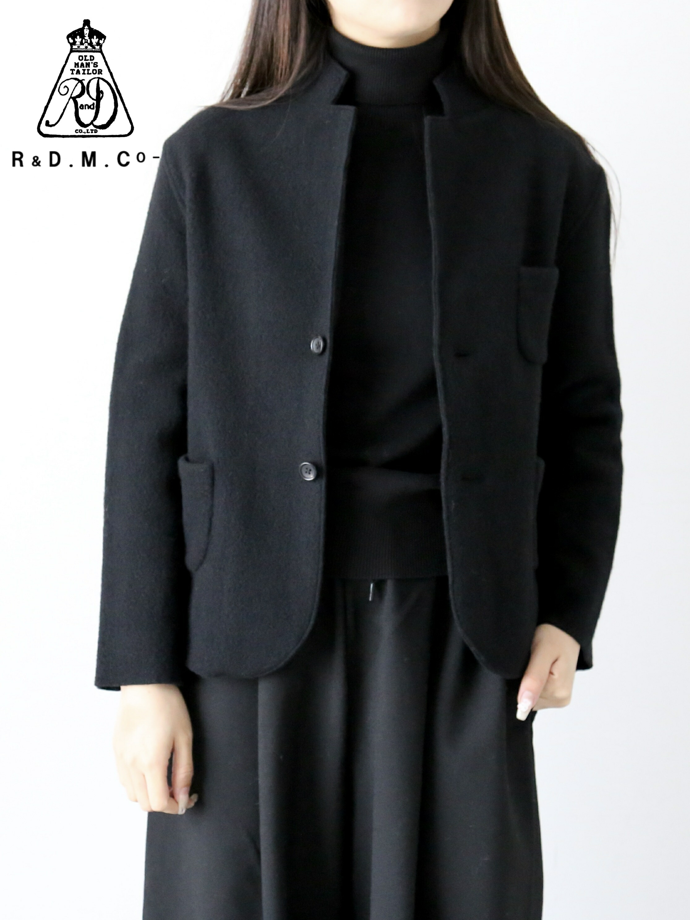 今期R&D.M.Co- ウールフェルトニットオーバーサイズコートブラック