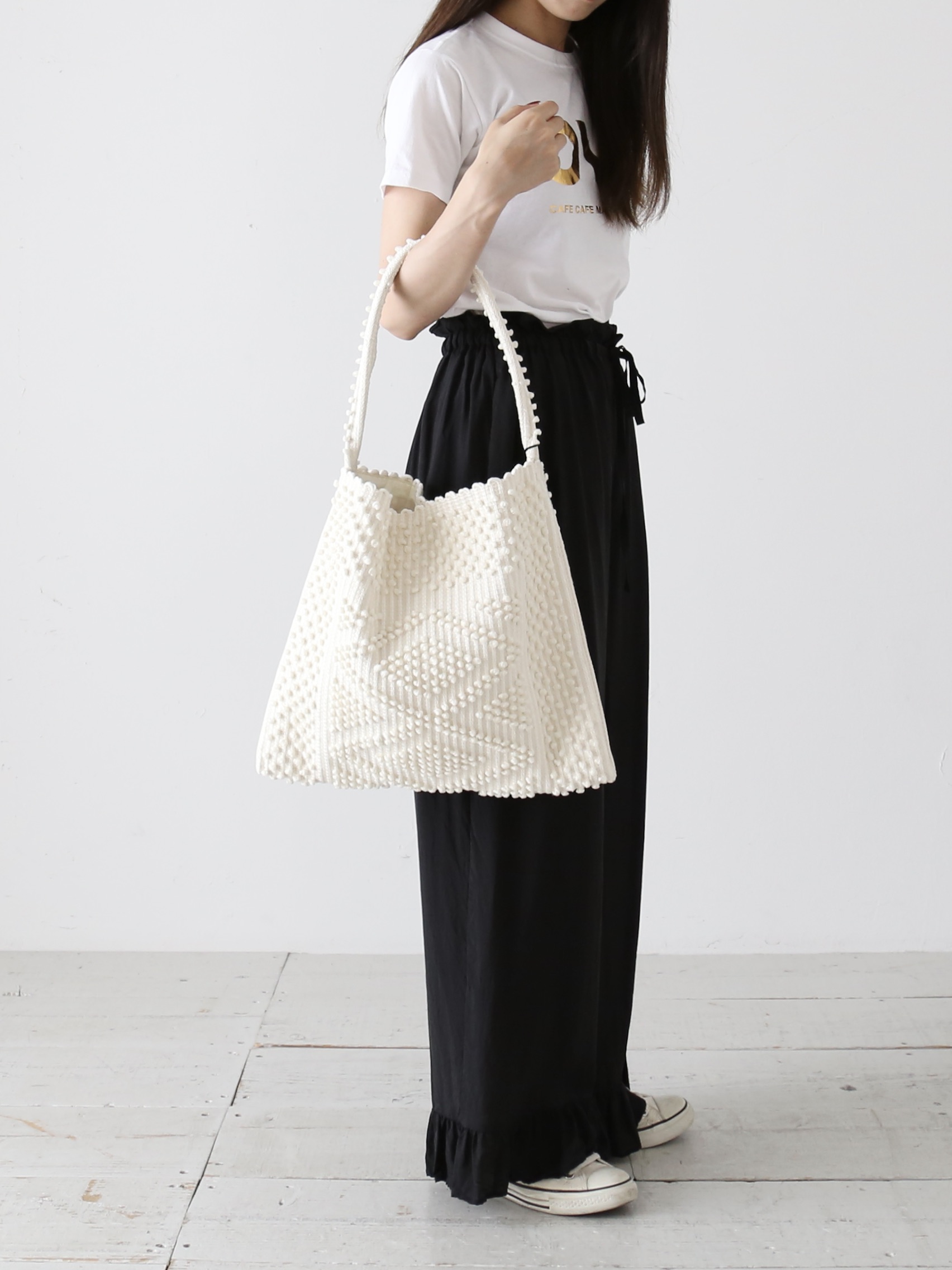 ANTONELLO TEDDE　マリポサ メッド ロンビ フラットバッグ(マチなしコットンリネン) [AT COTTON/LINEN]｜クレエ　店