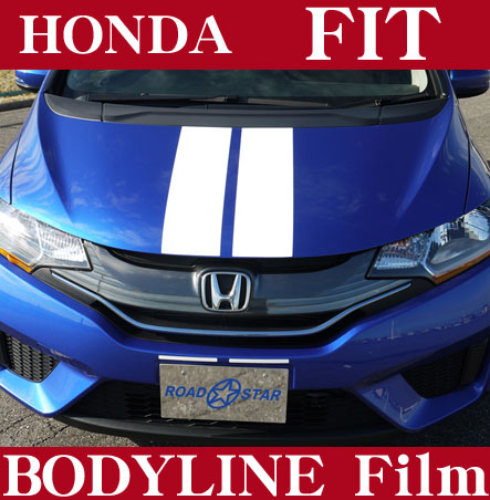 ROAD☆STAR BL-FIT3-FR ホンダ フィット(FIT3)用 ボディラインフィルムステッカー フロント・リアセット デカール・ラインステッカー 【備考欄にご希望の色をご記入ください】
