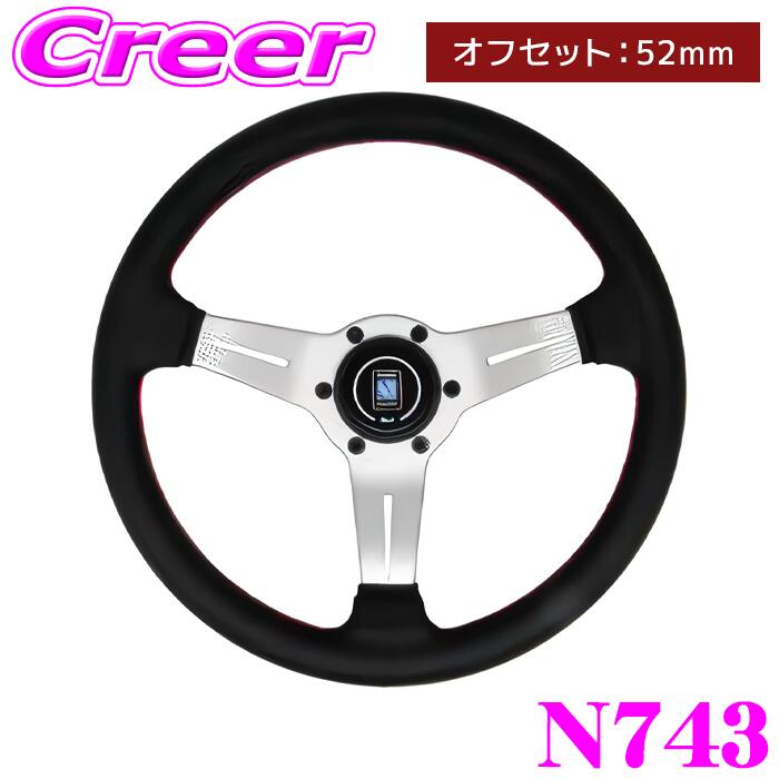 ナルディ？　ナルディ風？　社外ステアリング ナルディタイプ ステアリング （ブラックレザー/ブラック