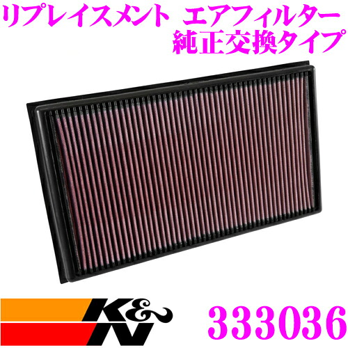 【最大77,777ポイント！】抽選4人に1人が当たる！ K&N 純正交換フィルター 33-3036 アウディ 8VCZGF RS3 8V用 リプレイスメント ビルトインエアフィルター 純正品番3Q0 129 620対応