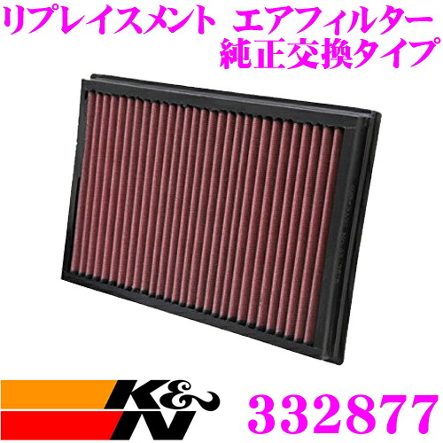 【まもなく終了19日迄！抽選で最大77,777ポイント】 K&N 純正交換フィルター 33-2877 フォード フィエスタ用 リプレイスメント ビルトインエアフィルター 純正品番1232496対応