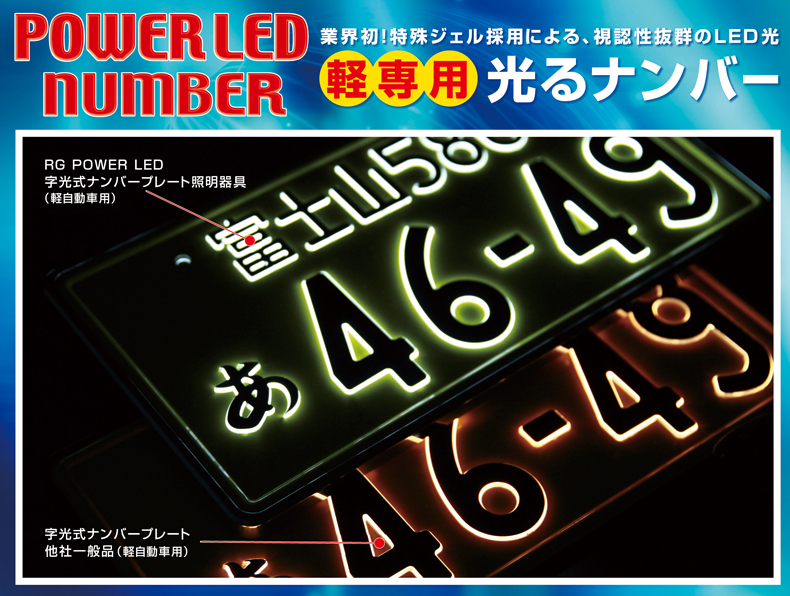 独特な店 RACING GEAR RGH-P804 軽自動車 12V用 字光式ナンバー ライトモデル 光る ナンバープレート 国交省認可 車検対応 1枚入り  省電力設計 防水 防埃 HV EV車対応 ノイズレス設計 ３年間保証付 norte10.com.co