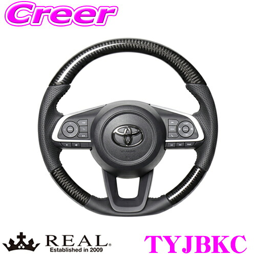 REAL レアル TYJBKC TYJ-BKC ステアリング トヨタ MXPK10系 アクア MXPJ10系 / MXPB10系 ヤリスクロス 等用 オリジナルシリーズ ブラックカーボン(ブラックステッチ) スタンダードレザー ベースボールステッチ ハンドル