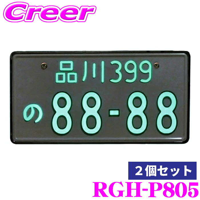 【本日19日まで！抽選で最大777,777ポイント】 RACING GEAR RGH-P805 字光式ナンバー 2個セット 乗用車 12V用 メッキ枠無し 光る ナンバープレート 国交省認可 車検対応 省電力設計 防水 防埃 HV/EV車対応 ノイズレス設計 3年保証