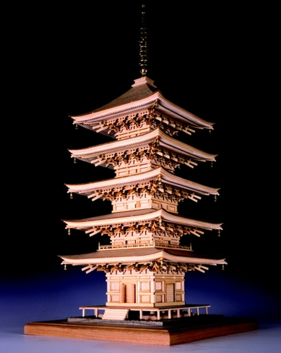 【日本製】建築1/75瑠璃光寺五重塔【名塔】【ウッディジョーの木製模型】WoodyJOE【代引不可】