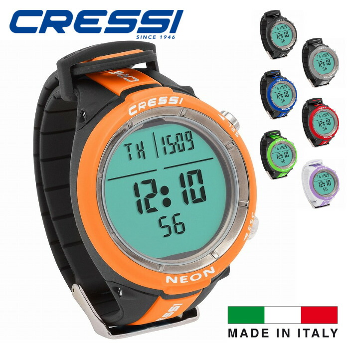 CRESSI ダイブコンピューター ネオン NEON スクーバダイビング ＆ フリーダイビング兼用 ウォッチタイプ ユーザーの電池交換可能