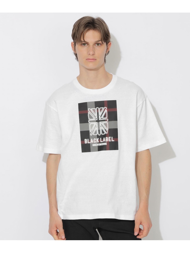 【WEB制限事項】ネオンユニオンジャックスラブティーシャツ BLACK LABEL CRESTBRIDGE 青色付け紙 / ブラックレーベル・クレストブリッジ トップス 余分の物のトップス 白いこと 黒いこと【貨物輸送無料】[ Fashion] トップス-メンズファッション-その他