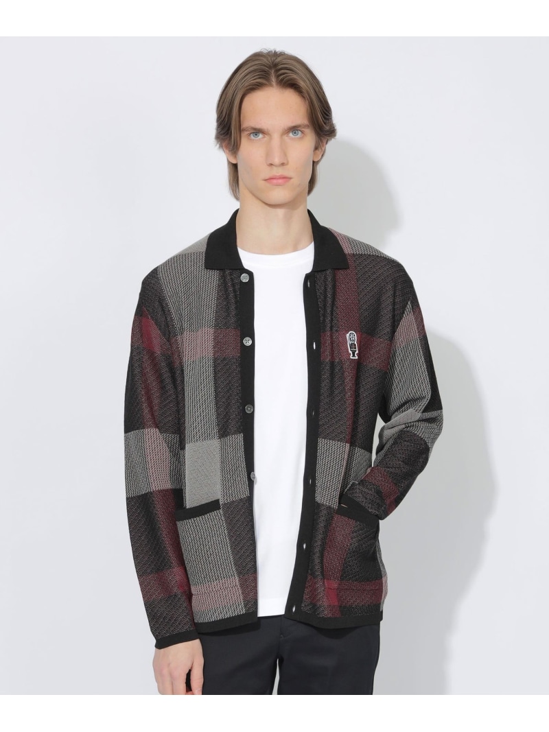 【WEB限定】クレストブリッジチェックメッシュニットカーディガン BLACK LABEL CRESTBRIDGE ブルーレーベル / ブラックレーベル・クレストブリッジ トップス ニット ブラック【送料無料】[ Fashion]