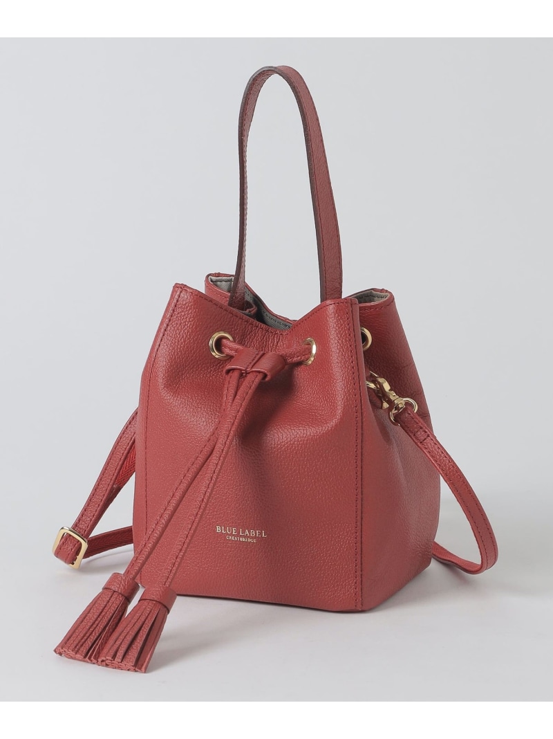 【SALE／16%OFF】バケットレザーミニショルダー BLUE LABEL CRESTBRIDGE 青色下げ札 / ブラックレーベル・クレストブリッジ 御徒面子 余分の物の御徒面子 黄み 赤いこと【RBA_E】【貨物輸送無料】[ Fashion]