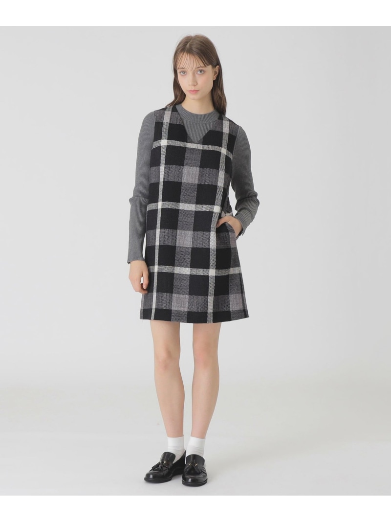 【SALE／50%OFF】クレストブリッジチェックスラブプリペラミニドレス BLUE LABEL CRESTBRIDGE ブルーレーベル / ブラックレーベル・クレストブリッジ ワンピース・ドレス ドレス ブラック レッド イエロー【RBA_E】【送料無料】[ Fashion]｜BLUELABEL BLACKLABEL CRESTBRIDGE