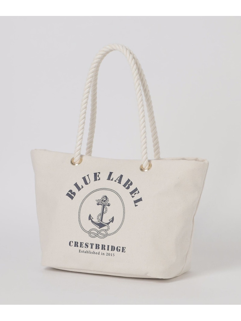 ロープハンドルトート BLUE LABEL CRESTBRIDGE 青碧付け紙 / ブラックレーベル・クレストブリッジ 御徒面子 余分の物の御徒面子 ベージュ 米国海軍【貨物輸送無料】[ Fashion]