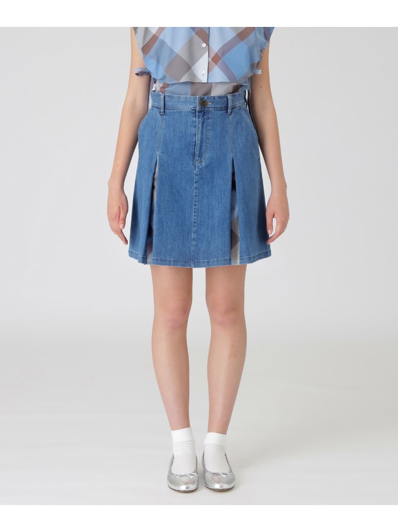 【SALE／18%OFF】デニムミニスカート BLUE LABEL CRESTBRIDGE ブルーレーベル / ブラックレーベル・クレストブリッジ スカート ミニスカート ブルー ネイビー【RBA_E】【送料無料】[ Fashion]｜BLUELABEL BLACKLABEL CRESTBRIDGE