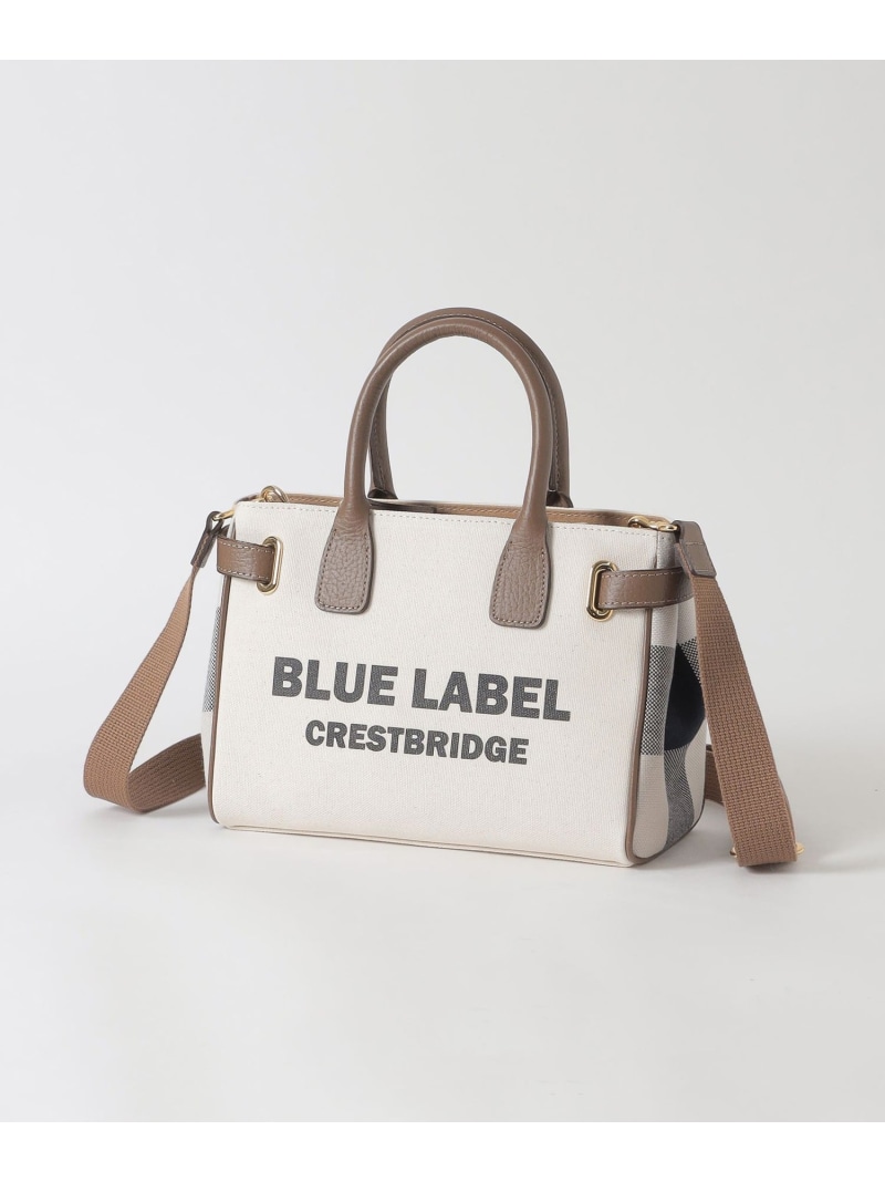 【SALE／15%OFF】ロゴプリントハトメミドルトート BLUE LABEL CRESTBRIDGE 青色下げ札 / ブラックレーベル・クレストブリッジ 御徒面子 余分の物の御徒面子 白いこと 米国海軍【RBA_E】【貨物輸送無料】[ Fashion]