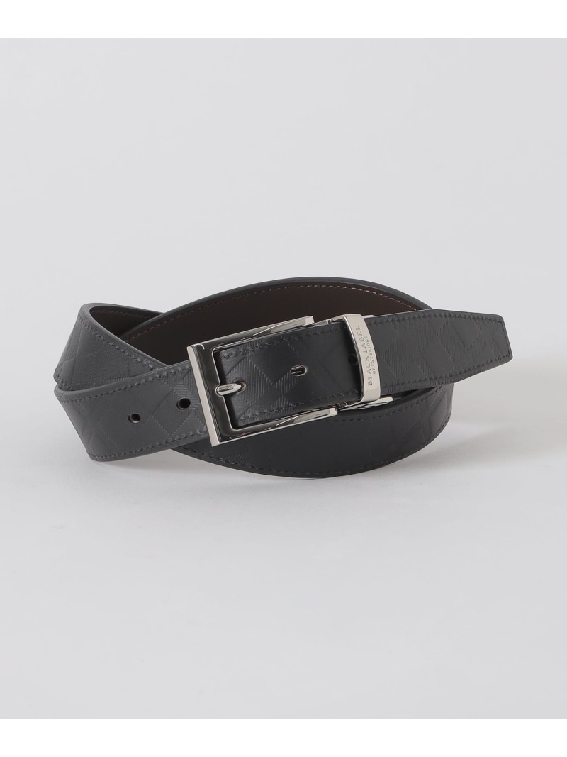 エンボスクレストブリッジチェックリバーシブルベルト BLACK LABEL CRESTBRIDGE 青み付け札 / ブラックレーベル・クレストブリッジ 流行り物雑貨 胴締め 赤銅色 黒いこと 薄墨色【貨物輸送無料】[ Fashion]