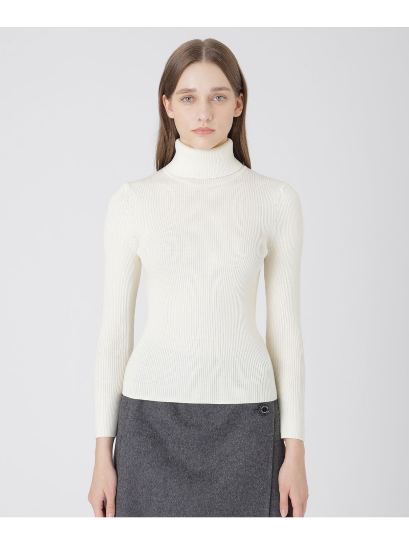 タグ付き ブルーレーベル クレストブリッジ タートルネック ニット オフホワイト ウォッシャブル】ウォッシャブルウールオフタートルニット（ニット