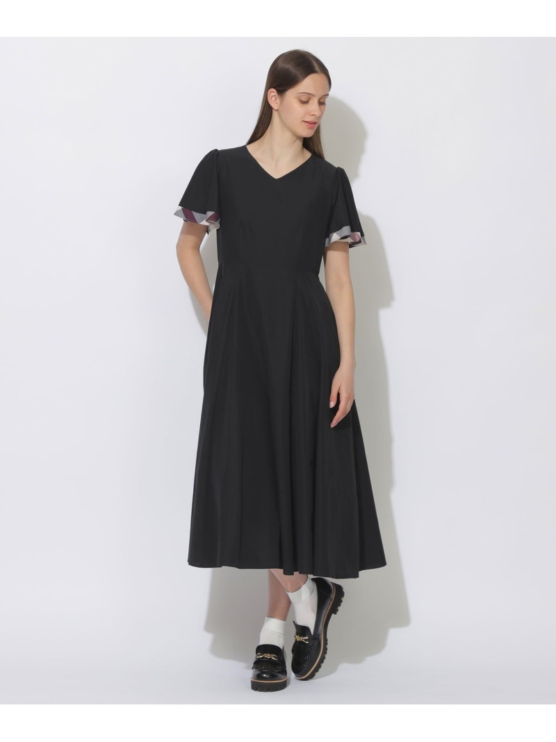 【WEB限定】ライトタンブラーVネックドレス BLUE LABEL CRESTBRIDGE ブルーレーベル / ブラックレーベル・クレストブリッジ ワンピース・ドレス ドレス ブラック ピンク【送料無料】[ Fashion]
