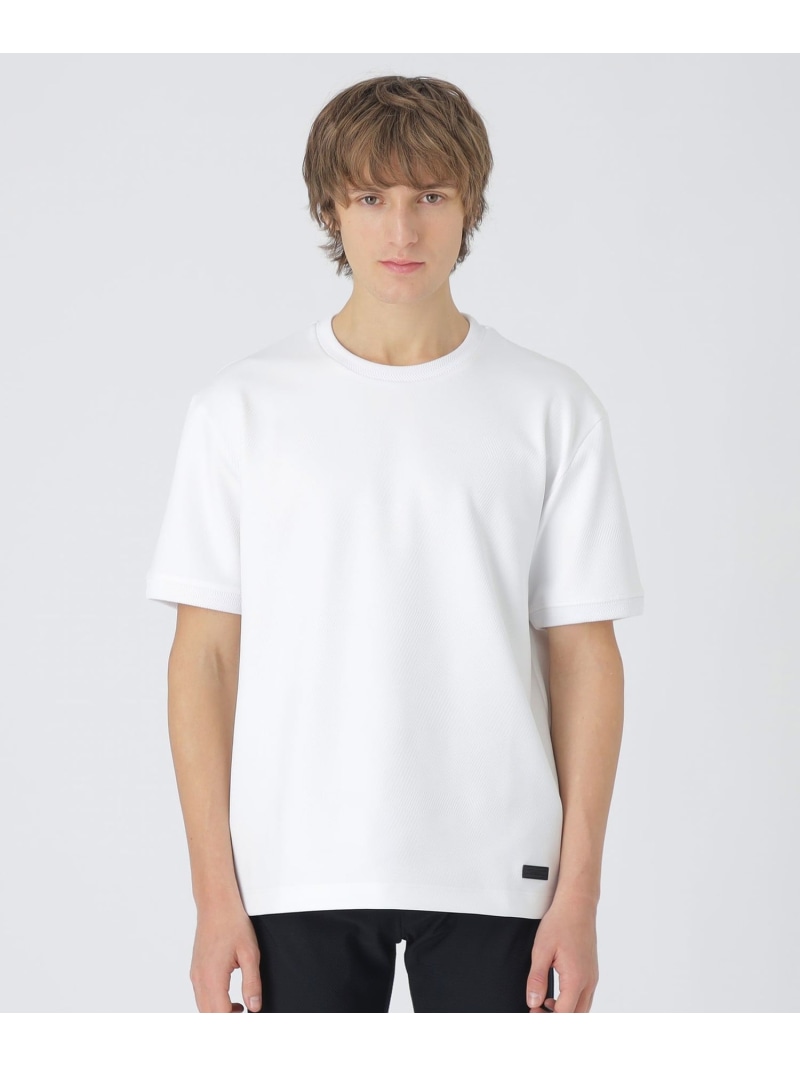 【BLACK lab.】エンボスシャドーチェックTシャツ BLACK LABEL CRESTBRIDGE ブルーレーベル / ブラックレーベル・クレストブリッジ トップス その他のトップス ブラック ホワイト【送料無料】[ Fashion]