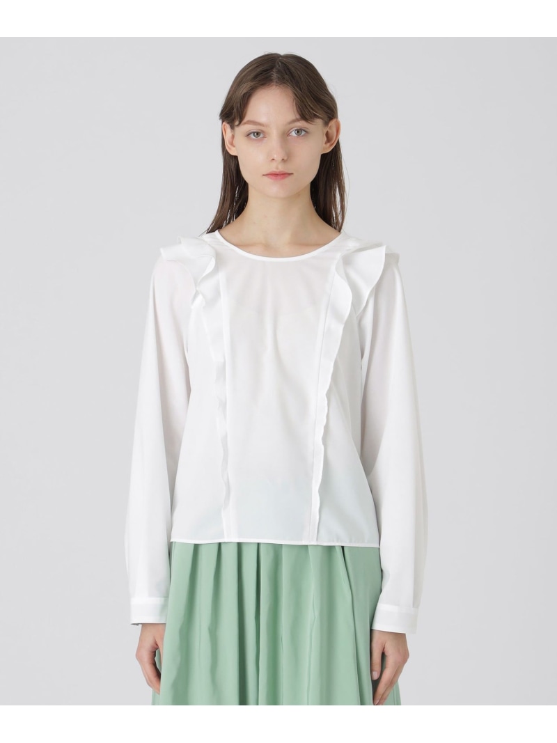 【SALE／36%OFF】コットンライクナチュラルローンフリルブラウス BLUE LABEL CRESTBRIDGE ブルーレーベル / ブラックレーベル・クレストブリッジ トップス シャツ・ブラウス ピンク イエロー ホワイト【RBA_E】【送料無料】[ Fashion]｜BLUELABEL BLACKLABEL CRESTBRIDGE