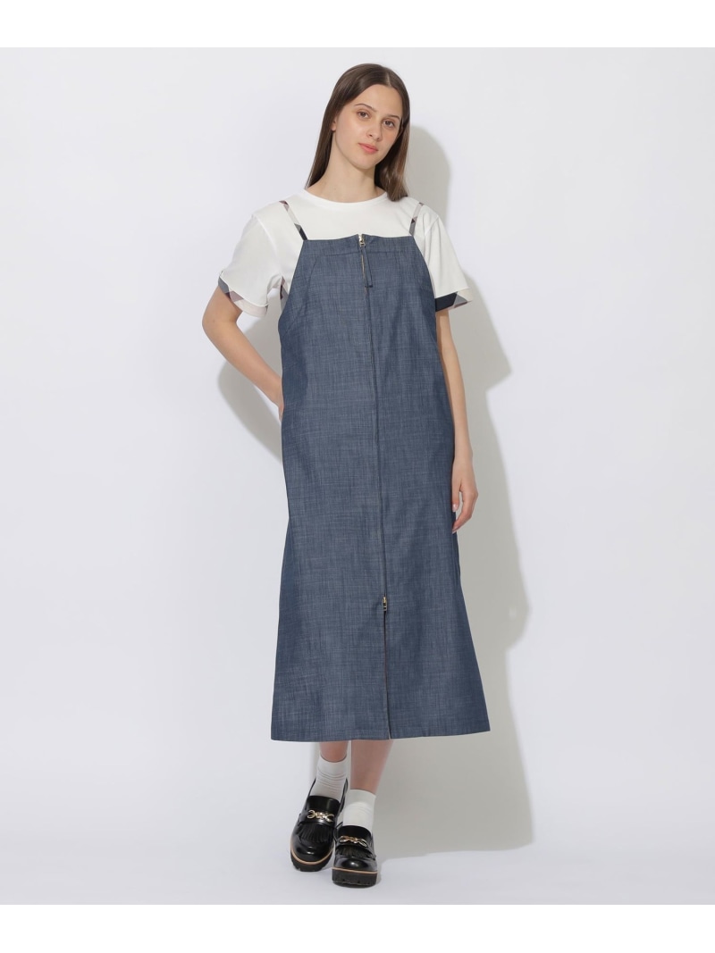 【WEB限定】ライトスラブシャンブレージャンパードレス BLUE LABEL CRESTBRIDGE ブルーレーベル / ブラックレーベル・クレストブリッジ ワンピース・ドレス ドレス ネイビー【送料無料】[ Fashion]