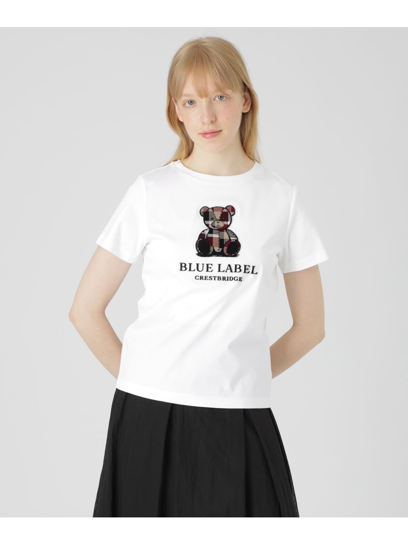 【バス発着場制限事項】ハブラシベアーティーシャツ BLUE LABEL CRESTBRIDGE 青碧下げ札 / ブラックレーベル・クレストブリッジ トップス 余分の物のトップス 黒いこと 白いこと【貨物輸送無料】[ Fashion]