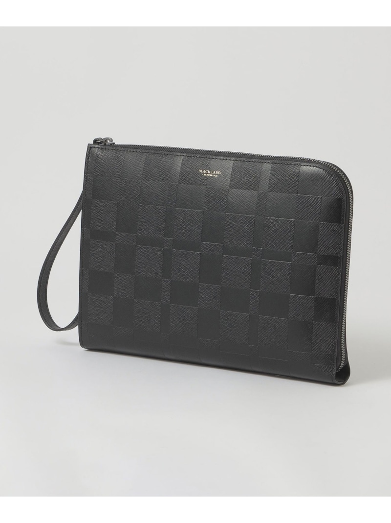 エンボスチェックスクエアクラッチバッグ BLACK LABEL CRESTBRIDGE ブルーレーベル / ブラックレーベル・クレストブリッジ バッグ その他のバッグ ブラック【送料無料】[ Fashion]｜BLUELABEL BLACKLABEL CRESTBRIDGE