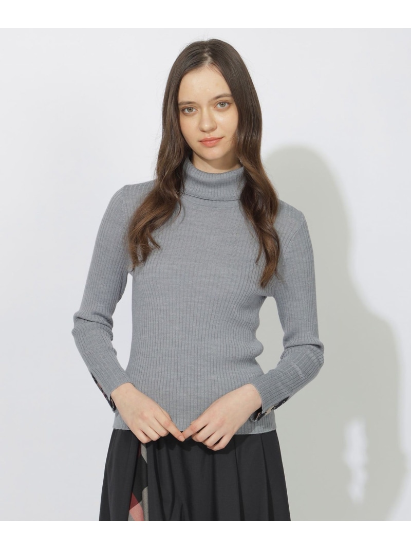 【SALE／21%OFF】【Quiet checkシリーズ】リブニットインナー CB CRESTBRIDGE ブルーレーベル / ブラックレーベル・クレストブリッジ トップス ニット ネイビー グレー レッド【RBA_E】【送料無料】[ Fashion]｜BLUELABEL BLACKLABEL CRESTBRIDGE