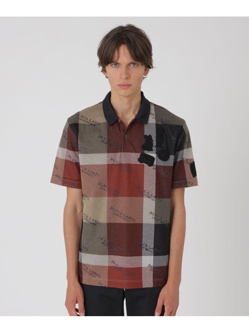 【10th ANNIVERSARY】レッドチェックジャカードプレミアムポロシャツ BLACK LABEL CRESTBRIDGE 青碧付け紙 / ブラックレーベル・クレストブリッジ トップス 余分の物のトップス 赤いこと【貨物輸送無料】[ Fashion]