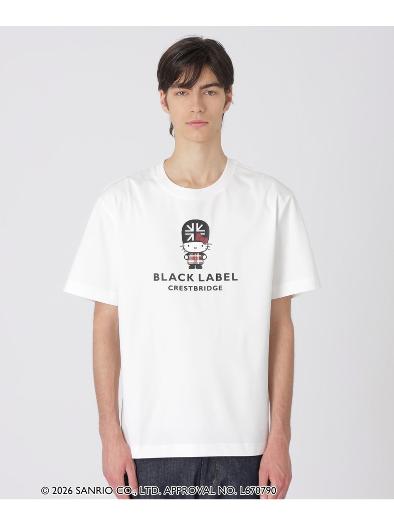 【ハローキティコラボ】クレストブリッジガーズマンキティティーシャツ BLACK LABEL CRESTBRIDGE 青碧付け紙 / ブラックレーベル・クレストブリッジ トップス 余分の物のトップス 白いこと 黒いこと【貨物輸送無料】[ Fashion]