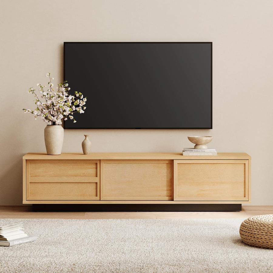 WAMPAT テレビ台 テレビボード ローボード TV ボード 木製 引出付き 隠す収納 壁寄せ AV機器対応 棚付き 幅140×奥行40cm×高さ