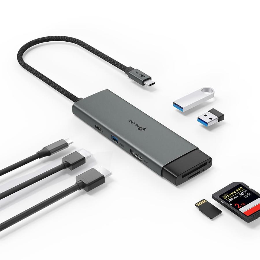 TP-Link USB-C ハブ 7ポート 4K HDMI / 100W PD充電/SD ＆amp; microSD UHS-I対応 / USB3.0 Ty