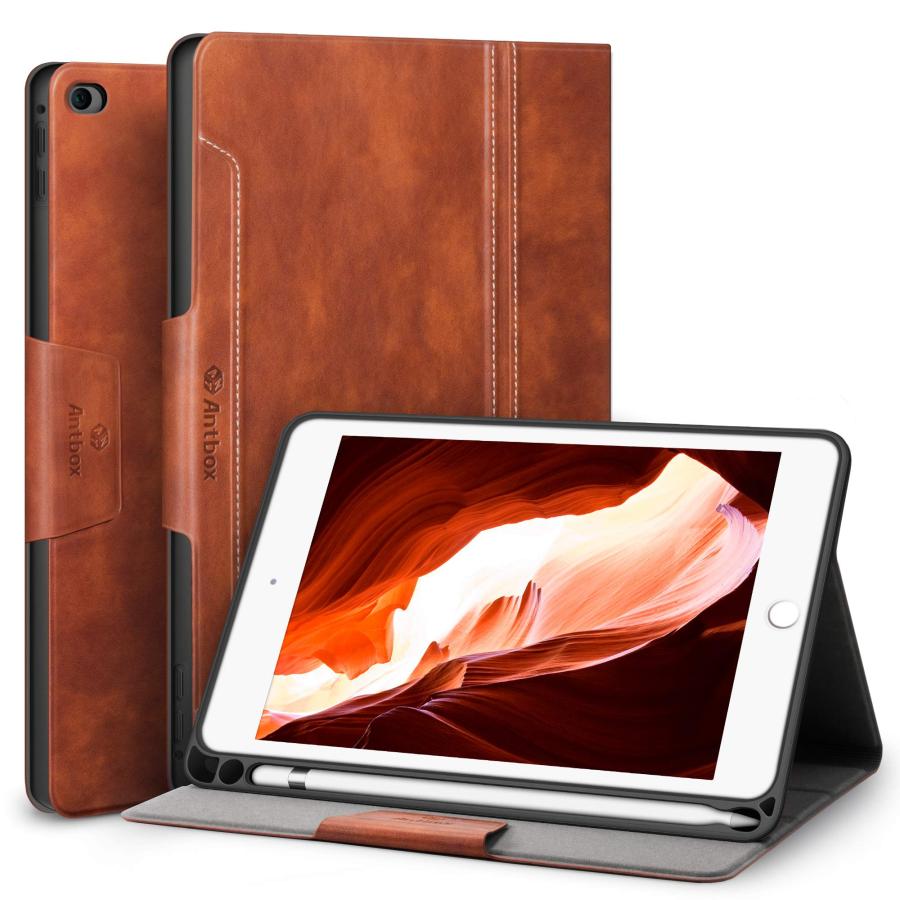Antbox iPad Mini 5/4 ケース Pencilホルダー付き 高級PUレザー 7.9インチタブレットケースカバー オートスリープ＆スタ