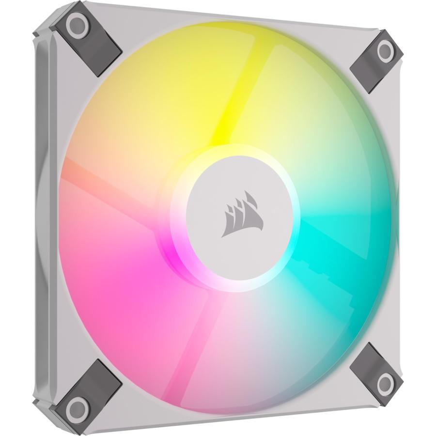 CORSAIR AF SLIM シリーズ、AF120 RGB SLIM、120mmx15mm PWM 流体動圧軸受ファン RGB ファン［ホワイト］