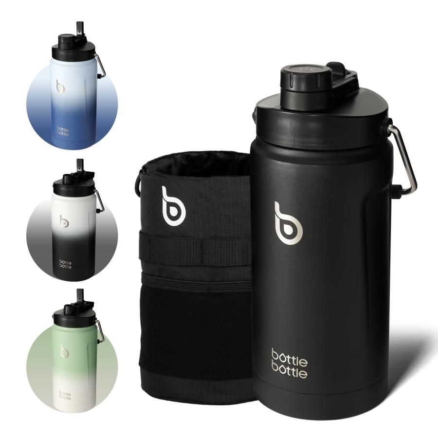 BOTTLE BOTTLE ジャグ 2リットル 水筒 大容量 2L ステンレス 真空断熱 保温保冷 ストロー付き 持ち運び 水筒カバー付き 直飲み