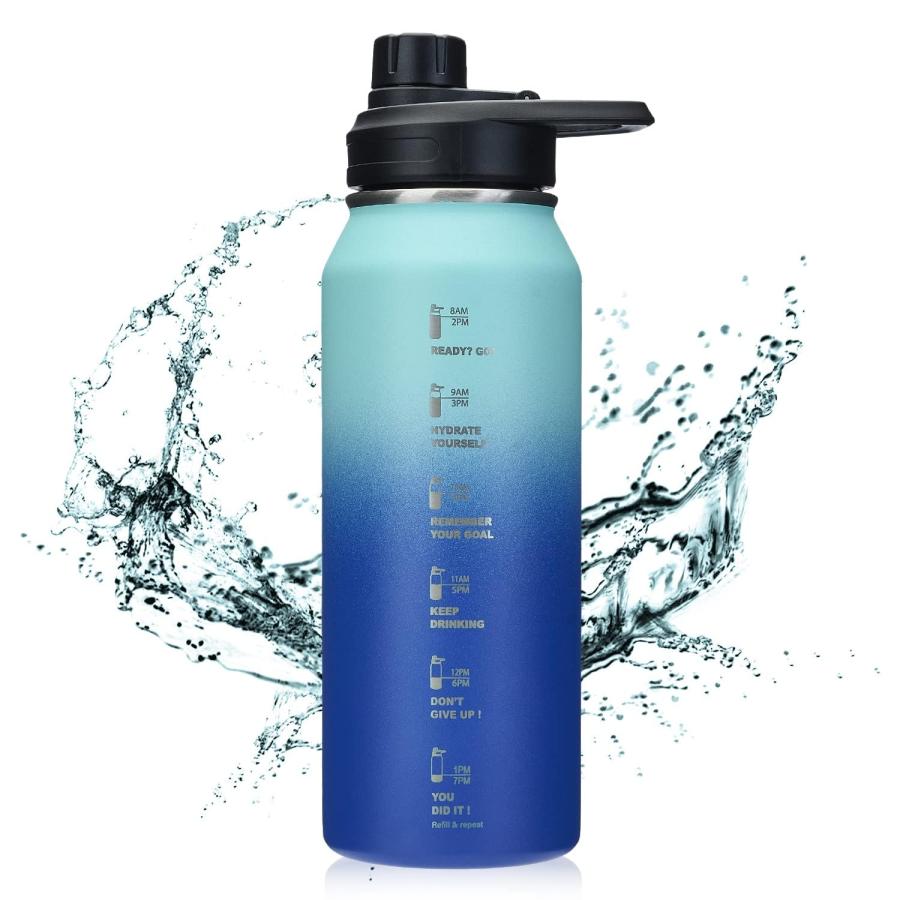 BottHealth 保冷 水筒 1リットル 1000ml 魔法瓶 直飲み 漏れ防止 SUS304 ステンレス 真空断熱 スポーツボトル 軽量 洗い