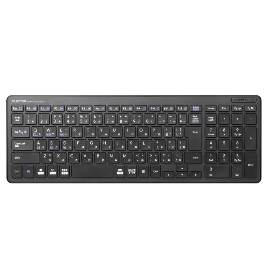 エレコム キーボード Bluetooth パンタグラフ コンパクトキーボード Windows・Mac・iOS・Android対応 ブラック TK-F