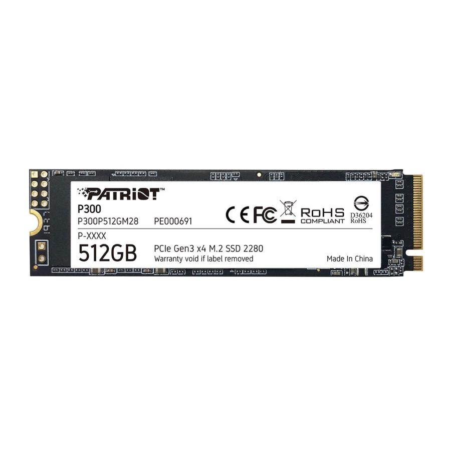 Patriot Memory P300 512GB M.2 SSD 2280 NVMe PCIe Gen 3x4 内蔵型SSD P300P512GM