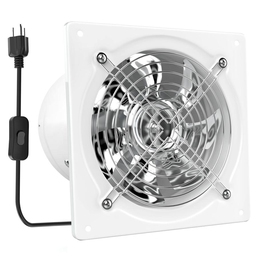 Okryain 換気扇 150mm 業務用 ダクト用換気扇 中間取付形ダクトファン 大風量 強力 ON/OFFスイッチ付き 金属製 排気ファン 台所