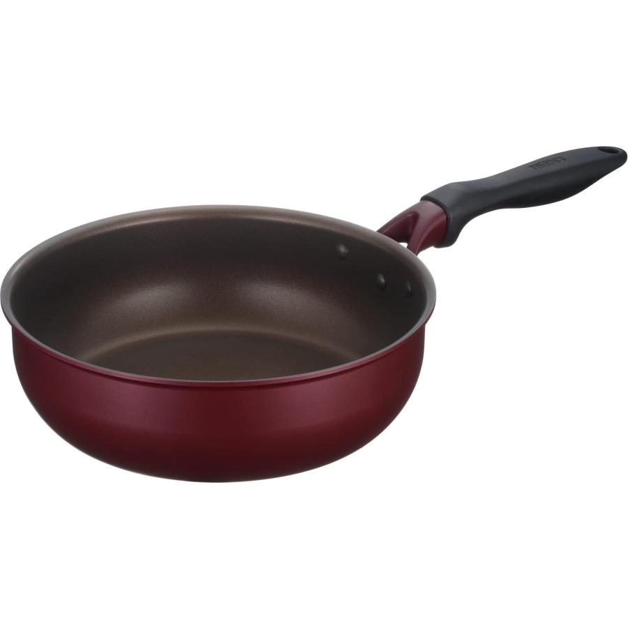 サーモス デュラブルシリーズ 炒め鍋 24cm レッド IH対応 KFH-024D R