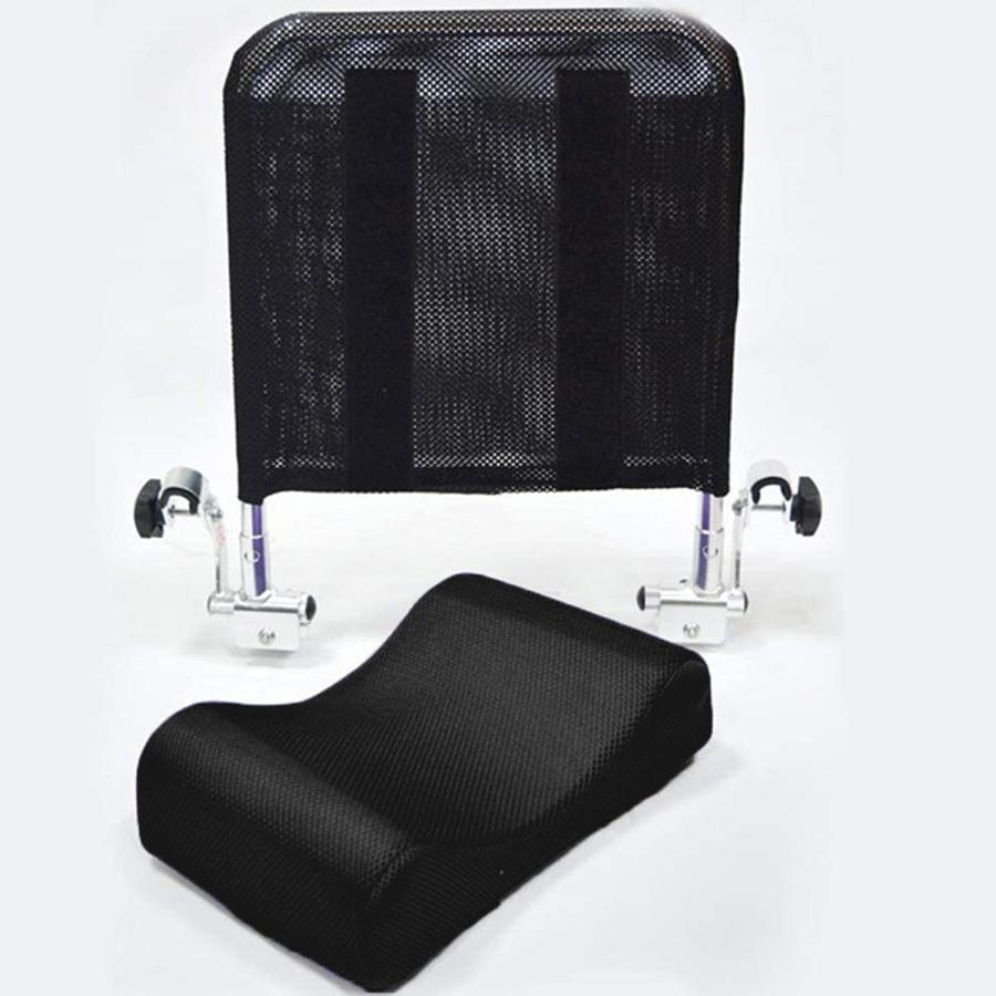 Lekoc 車椅子用ヘッドレスト 背もたれクッション U型枕 角度調整可能 低反発 通気性 トイレチェア適用 (ブラック)