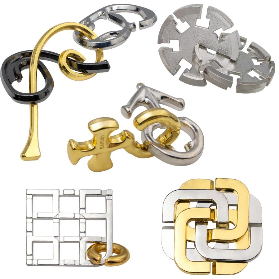 楽天市場】知恵の輪 知恵おもちゃ 5点セット 難易度6～3 リングパズル