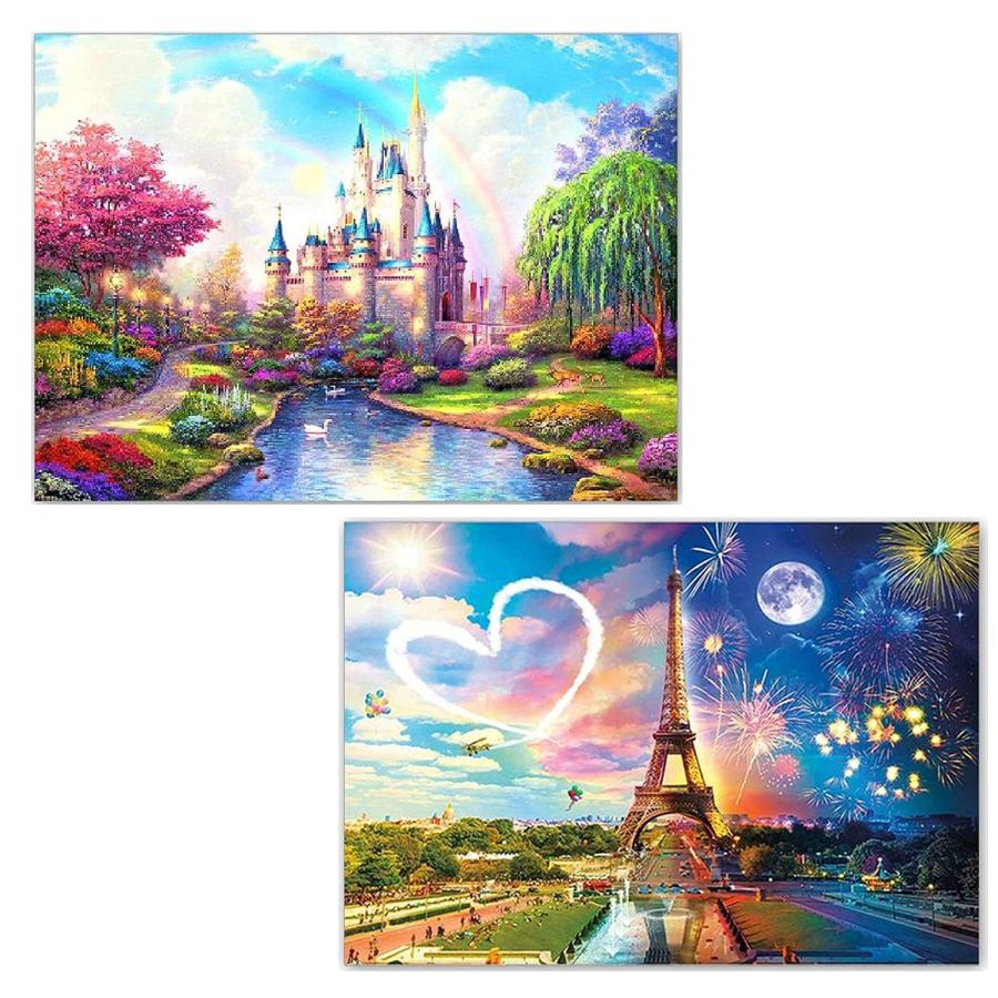 【楽天市場】2枚セット 5Dダイヤモンドアート キット ダイアモンドビーズ絵画キット DIY・手作り絵画手芸キット 5D モザイクアート ...