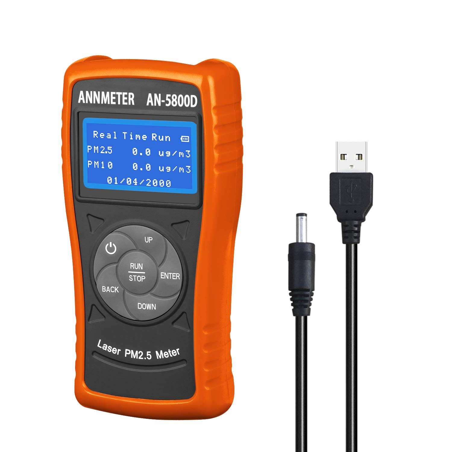AIOMEST 空気の状態品等管する-レーザPM2.5 / PM 10さがし当てる器、汚染物質米突検知器、エアフィルターホーム屋内屋外用瞬間付き添い人申し受ける式砂ぼこり素粒子テスター人工知能学-5800D