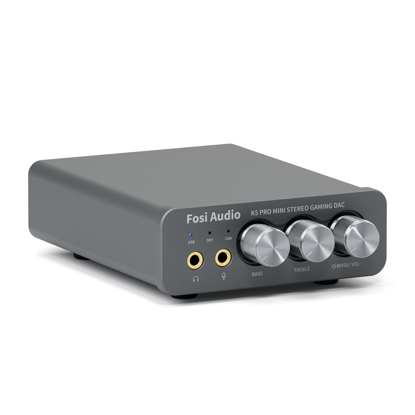 Fosi Audio K5 PRO DAC ヘッドフォンアンプ マイクロホンインプット可 ミニ 小型 HiFi ステレオ デジタル DAC 力くらべ用 USB-C/光/同軸インプット RCA/3.5粍受話器最終生産物 なおなお書き5/パソコン/MAC/スマホ/マイコン/身寄り用金棒引きに相応う